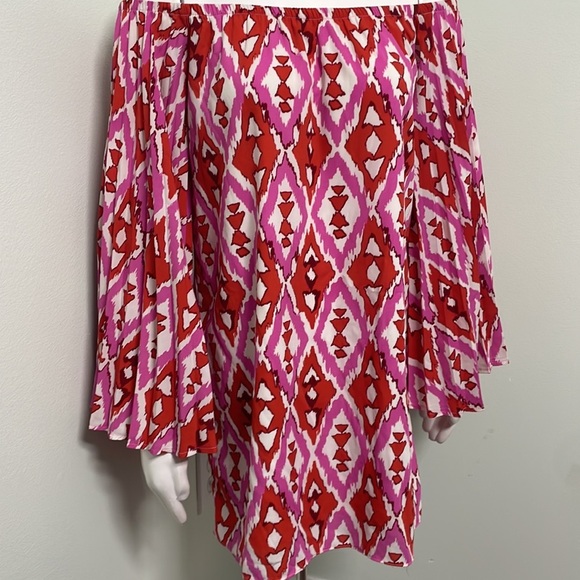 Voom By Joy Han Off The Shoulder Ikat Pink Mini Dress - Picture 4 of 8